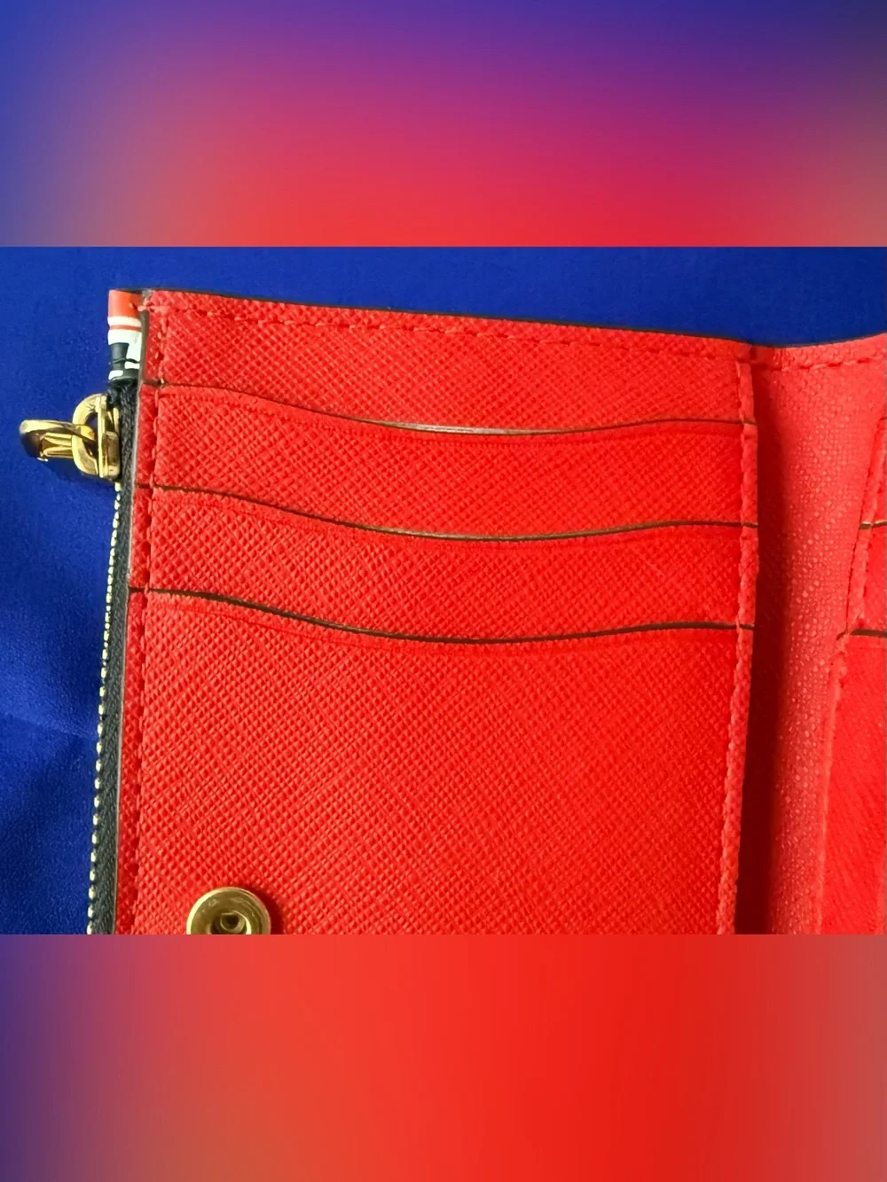 Kate Spade Slice Embossed Leather Small Slim Bifold Wallet